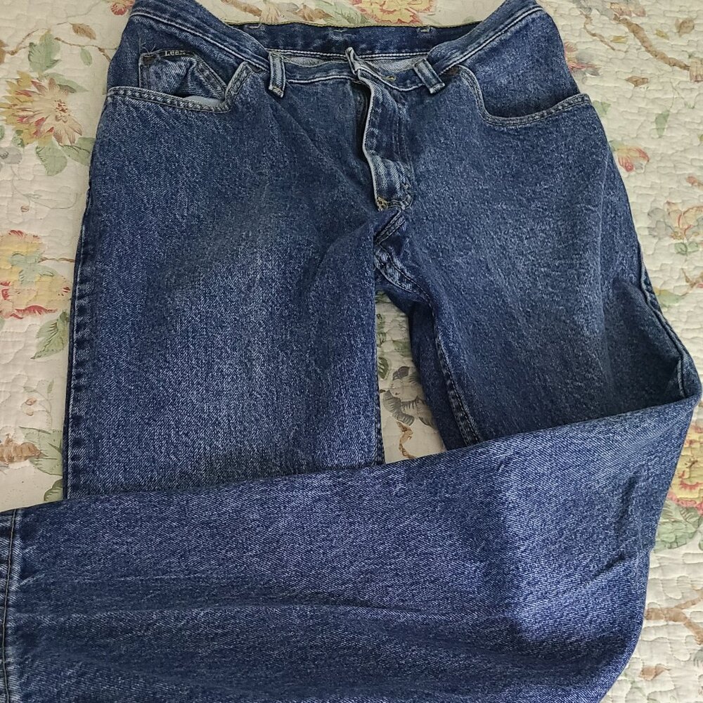Lee Mens Sz 34 by 30 Deep Blue Washed Jeans Gently worn if at all